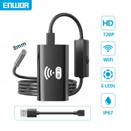 Kameras WiFi -Endoskopkamera für Android iOS -Telefone HD720P 8 mm wasserdichte drahtlose industrielle Endoskopiekamera zum Überprüfen des Autos