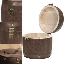 Garrafas de armazenamento barril de caddy de folhas para farinha de chá de madeira de madeira organizadores de limpeza sacolas