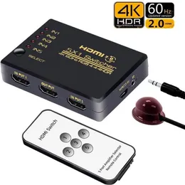 4K 60Hz HDMI Uyumlu Anahtar 5 In 1 Out 2.0 HD Anahtarlayıcı 5x1 HDCP2.2 PS3 PS4 Pro Apple TV için Adaptör