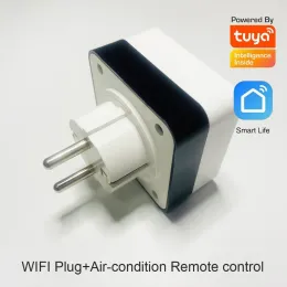 المقابس 100240VAC سكنية 16A الاتحاد الأوروبي tuya wifi plug blud infrared control لحالة الهواء الذكية الحياة wifi socket IFTTT Google Alexa