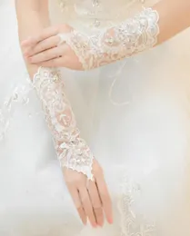 Wedding Bridal Gloves Occations Accessories Beatiful Lace Elbow long Lace Gloves No Fingers Wearing Applique3080851