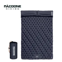 Pacoone Outdoor Campingダブルインフレータブルマットレスワイドスリーピングパッド超軽量折りたたみベッドスリーピングマットカートラベルマット240416