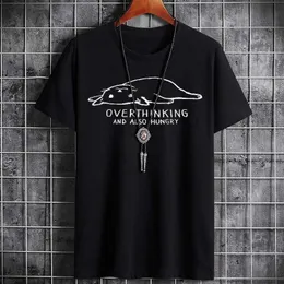 Herren T-Shirts Männer T-Shirts für Männer Sommer 200g Baumwoll Herren Kleidung Ahornblatt-Print T-Shirt Sporty übergroße Männer hochwertige T-Shirt Y240420