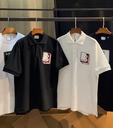 Projektant mody Polos Men T Shirt koszulka Polo Letter Dekoracja Wysokiej jakości ubrania Tee Czarno-białe koszulki w tym samym stylu dla mężczyzn i kobiet Euro Rozmiar XS-L