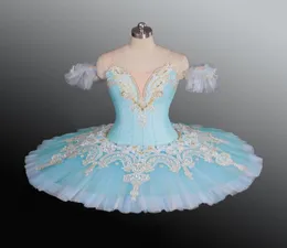 Girls Light Blue Swan Lake Ballet Tutu Purple Purple Professonal Balte Bancake tutu للمنافسة نساء الباليه مرحلة التنورة FO4476592