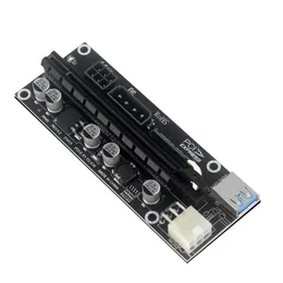 PCIE Riser Video Card Extension Adapter PCI Express Riser PH40 واجهة كاملة PCIE 6PIN إلى بطاقة RISER SATA للتعدين