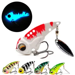 Thetime Brand MZ55 60METAL VIB Blade GLOW CICADA LURE 55 60MM 13G 17G TAIL TAIL SPINNER BAITS BIBE for Bass Pike Perch Fish 240407