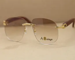 Dekor träram T8100928 Designer Rimless Solglasögon Guldglasögon Prydnadsram storlek5618140mm högkvalitativa linser7387615