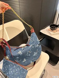 حلقة الهالوين Hobo Moon Bag BUN BUN FASHION DENIM COTTER COTTER BAC CLUCT HANDLACT LUXURY BAG BAG CROSSBODY Packages41x24cm