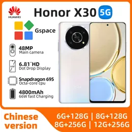 Honor X30 5Gスマートフォン6.81Inch 120Hz Snapdragon 695 66W Super Charing 4800MAH Android 11携帯電話オリジナル中古電話