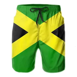 Mens 3D Tryckt jamaicansk flagga Swim Trunks Fashion Summer Jamaica Beach Surf Board Shorts Quick Dry Sports Gym Short Pants 240417
