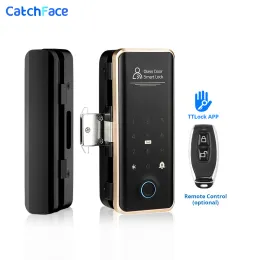 التحكم في Ttlock Smart Lock for Glass Door Phour Phourprint Card Card Frameless Frame Electronic Door Lock Digital Lock Door Sliding Door