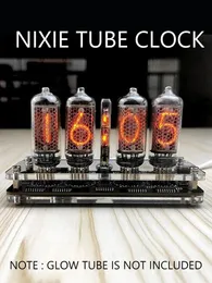 4 أرقام In8 Nixie Glow Tube Clock Digital Solid Wood Desk Alarm Design Version 240410