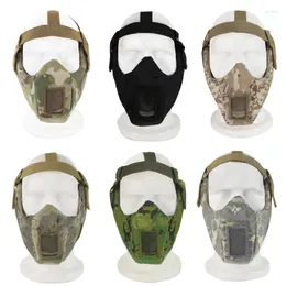 Zyklingkappen Taktische Paintballmaske Stahl Mesh Protective Shooting Face V5 Eroberer für die Jagd im Freien Accessoires