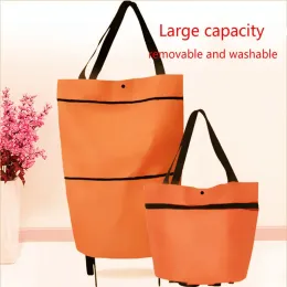 Bags Shopping Trolley Portable Multifunctional Oxford Cloth Foldable Tote Cart Reusable Grocery Bag