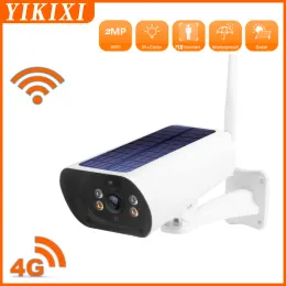 Cameras 2MP Outdoor Solar Battery Camera 4G SIM WIFI PIR Radar Dual Sensing Alarm Kamera Full Color Night Vision Waterproof ip cam