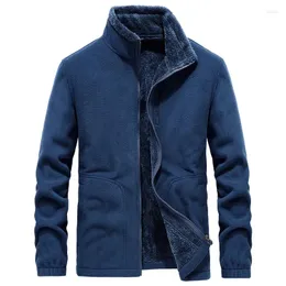 남자 재킷 하이킹 남자 야외 스포츠 의류 내부 양털 바람 방풍 벨벳 가을 겨울 따뜻한 캠핑 트레킹 스키 오버 코트