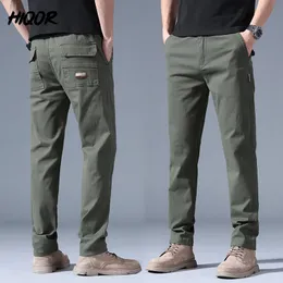 Hiqor Mens Armygreen Случайные брюки весна осень в моде.