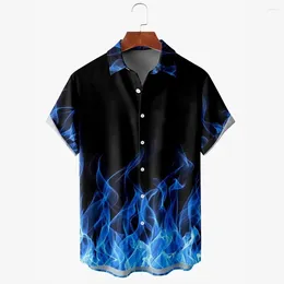 Camisas casuais masculinas chamam impressão 3d havaiana praia masculina fashion moda streetwear lapela de manga curta camisa masculina tops de roupa de homem