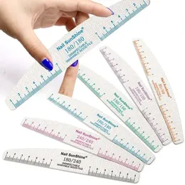 2024 10Pcs Color Printed Wooden Nail File With Ruler Professional Wahable Nails File 100 180 240 Manicure Sanding Polishing Toolsfor Professional Nails File