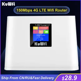 Routers Kuwfi 4G Router Wi -Fi SIM -карта 150 Мбит / с беспроводной маршрутизатор Wi -Fi Home Hotspot 4G CPE WAN LAN WIFI MODEM ROUTER