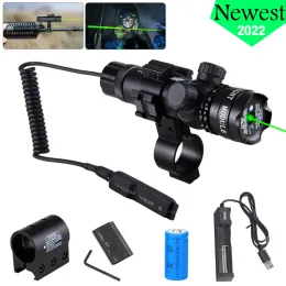 Escopos poderosos Tactical Green /Red Dot Laser Laser Vista Barril Montagem Montante Remoto Pressão para Caça Picatinny Rifle