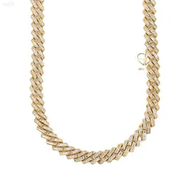 New Design Bust Down Baguette Cut Moissanite Diamond Hiphop Jewelry Gold Finish Iced Out Miami Cuban Chain Necklace for Men