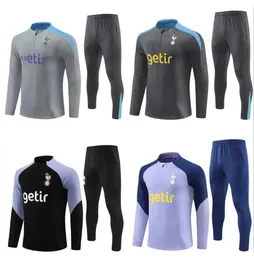 2024 2025 mezza zip hot spurs trackuit set di calcio 24 25 tuta da calcio a maniche lunghe Chandal futbol per adulti e bambini sopravvissuti per bambini