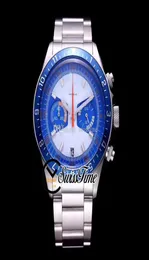 Nuovo M70330 Miyota Quartz Chronograph Mens Watch Watch Case Blue White Dialtura Bracciale in acciaio inossidabile Owatch Swisstime B56B7037250