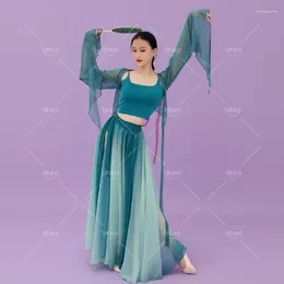 Sahne Giyim Göbek Dansı Hanfu Uzun Etek Setleri Performans Suit Karnaval Disfaces Yetişkin Seksi Kostüm Danse Orientale Femme