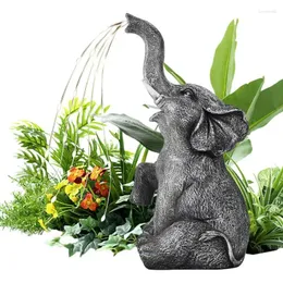 Decorative Figurines Elephant Figurine Sculpture With Solar LED Light Outdoor Yard Decor Garden Statue Ornament For Porch Balcony