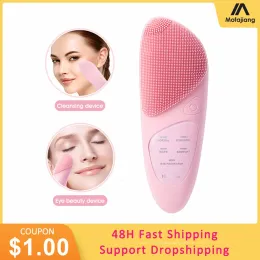 Instrument Electric Facial Cleansing Brush Deep Pore Clean Facial Massager Hot Compress Eye Beauty Instrument Vattentäta hudvårdsverktyg