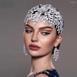 Haarclips High-End Elegant Damen Exquisit Fashion Blatt Design Sparkle Strass-Stufe Accessoires Braut Kopfbedeckung