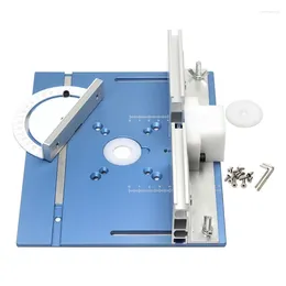 1Set Router Tabell Insert Plate Woodworking Tool Aluminium Alloy With Miter Gauge for DIY Working Bench