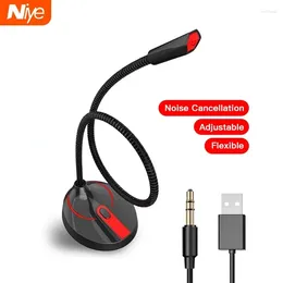 Microfones Niye USB Microfone com fio de 3,5 mm de laptop de laptop de laptop de laptop studio Professional Professional Live Streaming