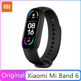 Armbänder Neue Xiaomi Mi Band 6 Smart Armband 5 Farb Amoled Screen Miband 6 Blut Sauerstoff Fitnesstrker Bluetooth wasserdichte Smart Band