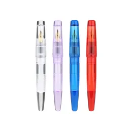 Pens Majohn C2 Transparente Resina Fountain Pen F 0,5 mm NIB Smooth Iridium Nibs Converter de grande capacidade para canetas de canetas de canetas do escritório