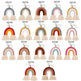 Плетение радужных ключей для женщин Tassel Keyrings Keyring