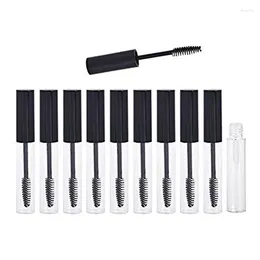 Storage Bottles 10 Piece 10Ml Mascara Empty Tube Trial Lip Glaze Dispensing Bottle Black & Transparent Plastic Growth Liquid