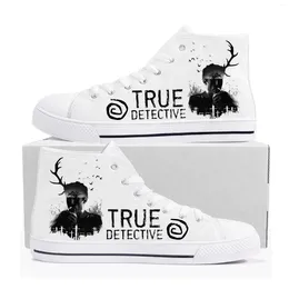 Casual Shoes True Detective High Top Sneakers Menskvinnor Tonåring Canvas Quality Sneaker Custom Made Customize Diy Shoe