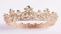 2020 New Bling Luxury Crystals Wedding Crown Silver Gold Rhinestone Princess Queen Bride Tiara Crown 헤어 액세서리 저렴한 높은 4583539