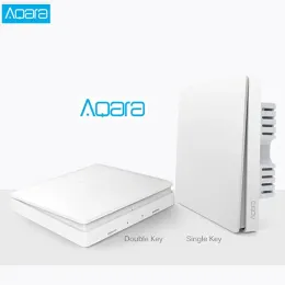 Steuerung Aqara Switch Smart Light Control Single Fire Draht Line Zigbee Double Single -Taste -Wandschalter Version Mi Home App Control