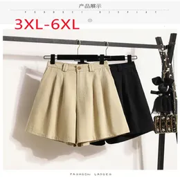 2023 Ladies Spring Summer Plus Size Shorts für Frauen großer Freizeit Weitbein 3xl 4xl 5xl 6xl 240411