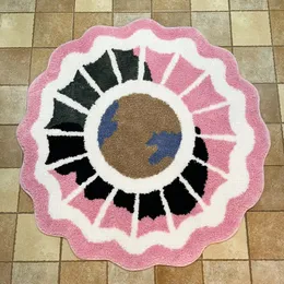 Carpets Geographical Round Tufted Rug Soft Thick Plush Educational Non-Slip Durable Easy Clean Kid Friendly Global Decor