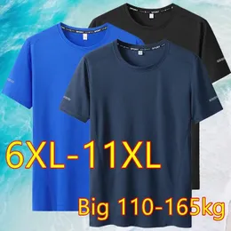 T-shirt duży rozmiar 9xl dla mężczyzn T-shirt Szybka suszona dla mężczyzn okrągła szyja plus rozmiar krótkiego rękawu Owwony koszulka 240421