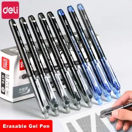 Caneta deli apagável caneta porououspoint caneta 0,5 mm preto azul reabasteça com apagadores apagáveis se sensíveis a calor para papelaria de escritório