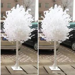 Dekorative Blumen 1,5 m 5fet Height Weiß künstliche Ginkgo Biloba Blatt Maidenhair Bäume Römische Säulen Straße für Hochzeit Einkaufszentrum geöffnet