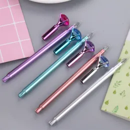 Pens 50pcs Diamond Head Gel Pen Korean Students Creative Stationery Plastic Pen Blue Refill Children Student Gift Stationery