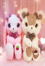 Kek oyuncak ayı çilek tavşan tavşan peluş oyuncak doldurulmuş hayvan gül kadife kucak tavşan pembe kalp kız doğum günü valentine039s hediye9281552