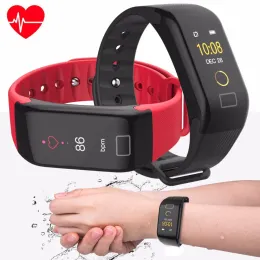 Armband F1 Smart Band Color Screen Blood Pressure Fitness Tracker Heart Rate Monitor Sport Waterproof Smart Armband Silicone Strap